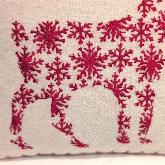 Pier 1 Reindeer Embroidered Square   Decorative Throw Accent Pillow - Picture 6 of 8